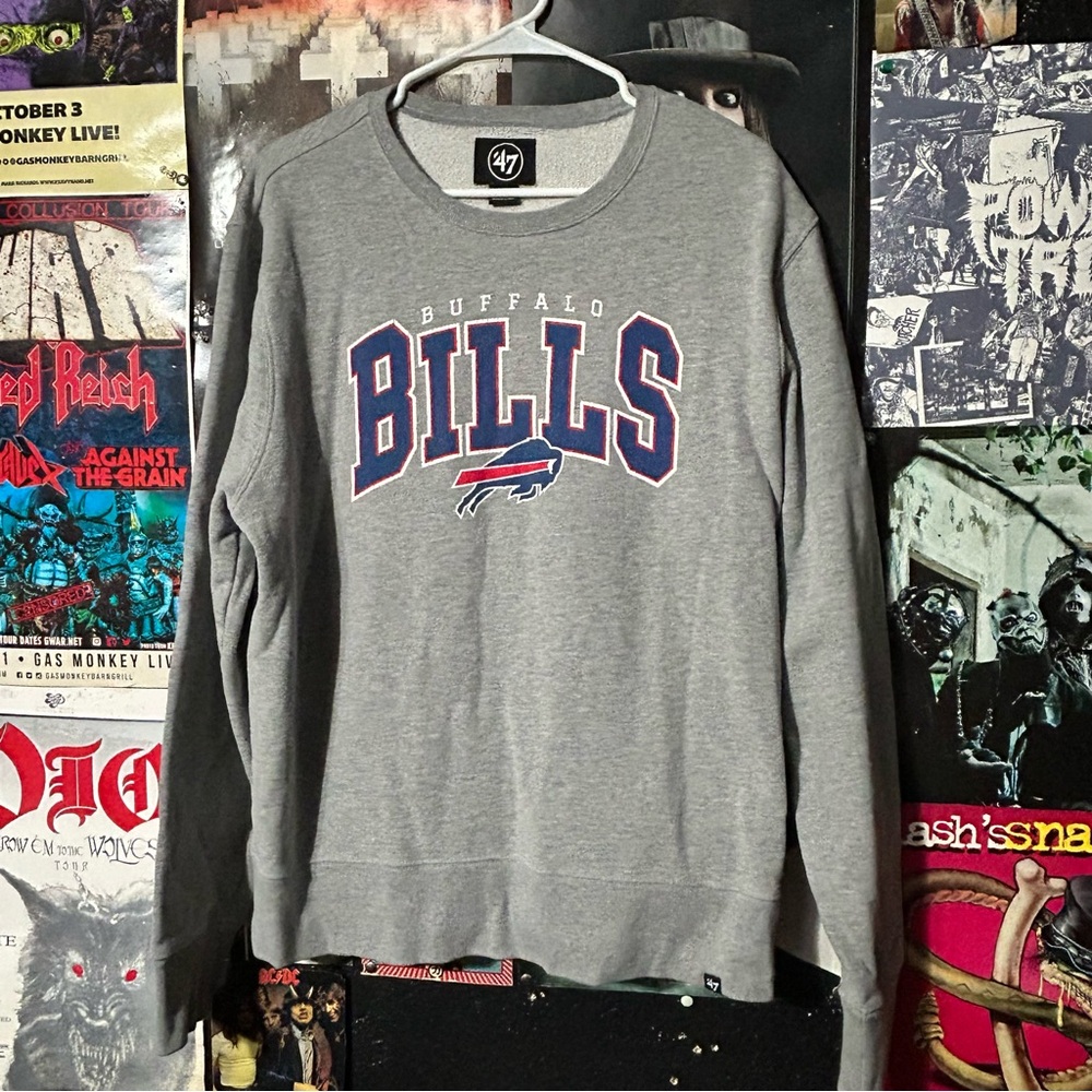 Buffalo Bills 47 Brand Gray Crewneck Sweater